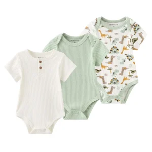 summer three piece cartoon jumpsuit newborn sets