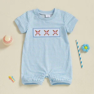 Baby Rompers with Animal Print and Button Closure