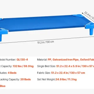 Stackable Kiddie Cot Pack of 4/6 Portable