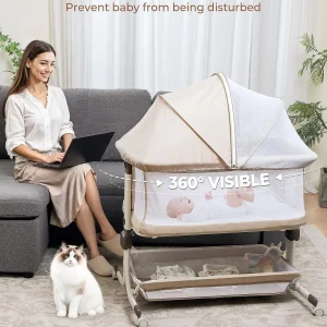 Bedside Baby Bassinet 3-in-1 Rocking Bassinet