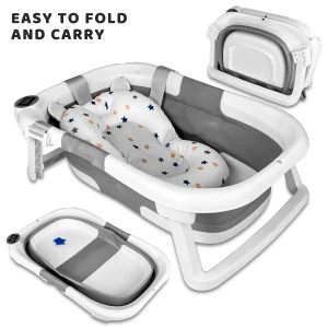 Baby Bathtub With Soft Cushion And Thermometer